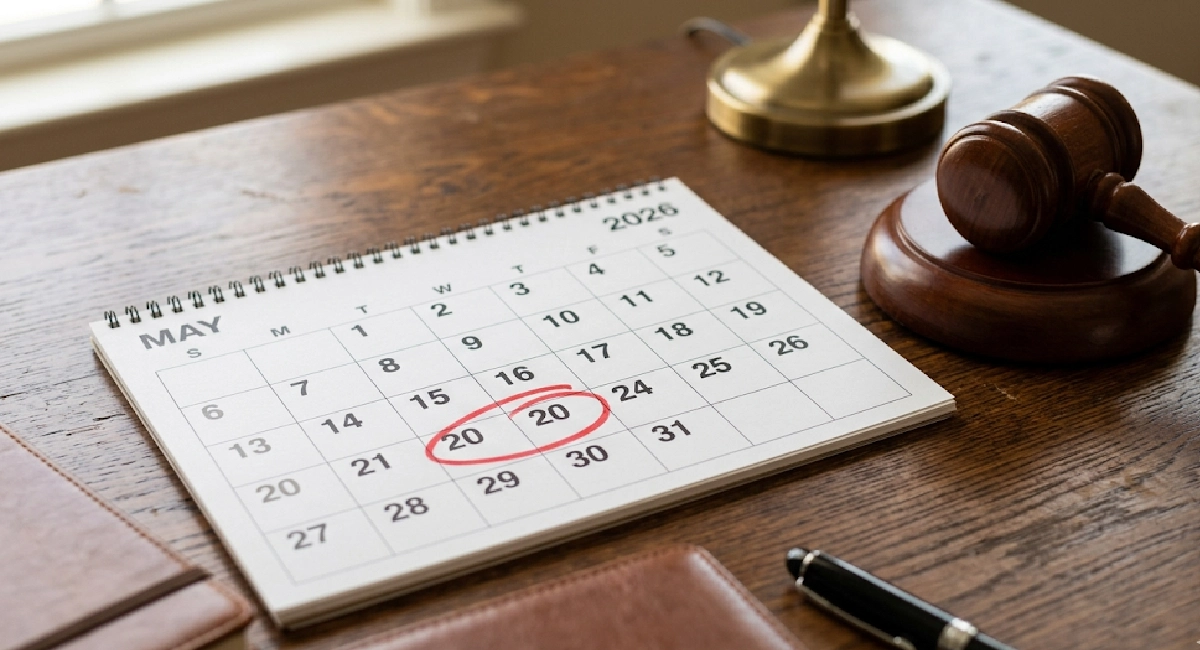Calendar with circled deadline and gavel representing the Florida car accident statute of limitations